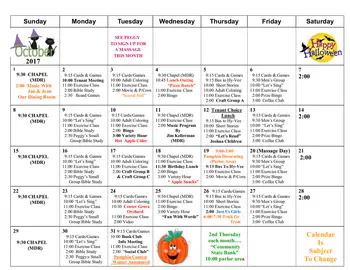 Activity Calendar of Valley View Village, Assisted Living, Nursing Home, Independent Living, CCRC, Des Moines, IA 11