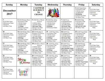 Activity Calendar of Valley View Village, Assisted Living, Nursing Home, Independent Living, CCRC, Des Moines, IA 13