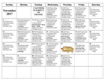 Activity Calendar of Valley View Village, Assisted Living, Nursing Home, Independent Living, CCRC, Des Moines, IA 14
