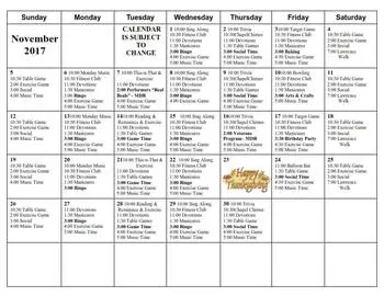Activity Calendar of Valley View Village, Assisted Living, Nursing Home, Independent Living, CCRC, Des Moines, IA 15