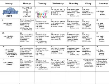 Activity Calendar of Valley View Village, Assisted Living, Nursing Home, Independent Living, CCRC, Des Moines, IA 16