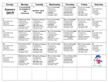Activity Calendar of Valley View Village, Assisted Living, Nursing Home, Independent Living, CCRC, Des Moines, IA 18