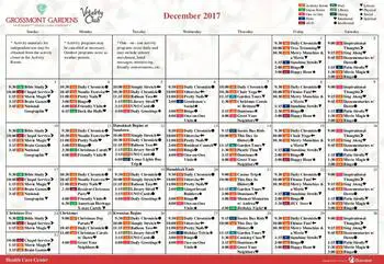 Activity Calendar of Grossmont Gardens, Assisted Living, Nursing Home, Independent Living, CCRC, La Mesa, CA 12