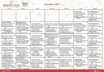 Activity Calendar of Vista, Assisted Living, Nursing Home, Independent Living, CCRC, Vista, CA 2