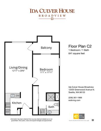 Floorplan of Ida Culver House Broadview, Assisted Living, Nursing Home, Independent Living, CCRC, Seattle, WA 2