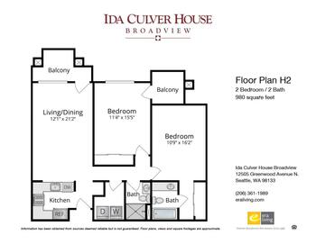 Floorplan of Ida Culver House Broadview, Assisted Living, Nursing Home, Independent Living, CCRC, Seattle, WA 4