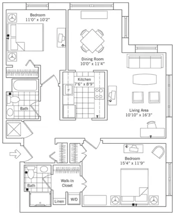 Floorplan of Charlestown, Assisted Living, Nursing Home, Independent Living, CCRC, Catonsville, MD 2