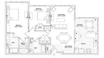 Floorplan of Maris Grove, Assisted Living, Nursing Home, Independent Living, CCRC, Glen Mills, PA 6
