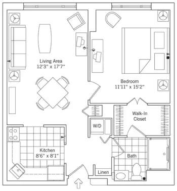Floorplan of Oak Crest, Assisted Living, Nursing Home, Independent Living, CCRC,  Parkville, MD 1