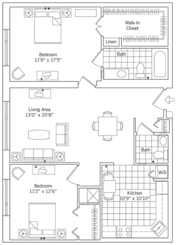 Floorplan of Oak Crest, Assisted Living, Nursing Home, Independent Living, CCRC,  Parkville, MD 2