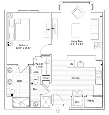 Floorplan of Tallgrass Creek, Assisted Living, Nursing Home, Independent Living, CCRC, Overland Park, KS 1