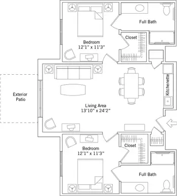 Floorplan of Tallgrass Creek, Assisted Living, Nursing Home, Independent Living, CCRC, Overland Park, KS 6