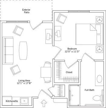 Floorplan of Tallgrass Creek, Assisted Living, Nursing Home, Independent Living, CCRC, Overland Park, KS 7