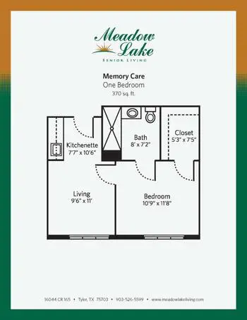 Floorplan of Meadow Lake Senior Living, Assisted Living, Nursing Home, Independent Living, CCRC, Tyler, TX 2