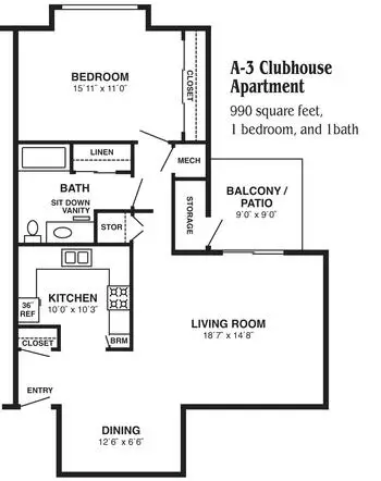 Floorplan of Westmont Village, Assisted Living, Nursing Home, Independent Living, CCRC, Riverside, CA 6
