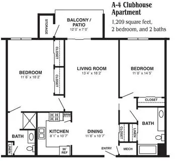 Floorplan of Westmont Village, Assisted Living, Nursing Home, Independent Living, CCRC, Riverside, CA 8