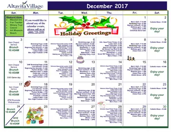 Activity Calendar of Westmont Village, Assisted Living, Nursing Home, Independent Living, CCRC, Riverside, CA 1