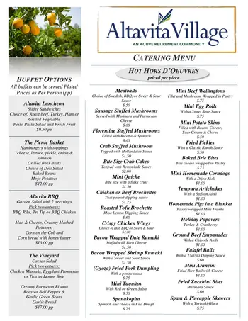 Dining menu of Westmont Village, Assisted Living, Nursing Home, Independent Living, CCRC, Riverside, CA 5