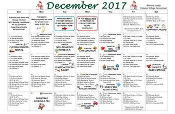 Activity Calendar of Eskaton Carmichael, Assisted Living, Nursing Home, Independent Living, CCRC, Carmichael, CA 4