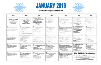 Activity Calendar of Eskaton Carmichael, Assisted Living, Nursing Home, Independent Living, CCRC, Carmichael, CA 10