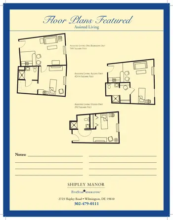 Floorplan of Shipley Manor, Assisted Living, Nursing Home, Independent Living, CCRC, Wilmington, DE 3