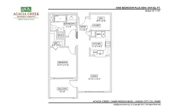Floorplan of Acacia Creek, Assisted Living, Nursing Home, Independent Living, CCRC, Union City, CA 11