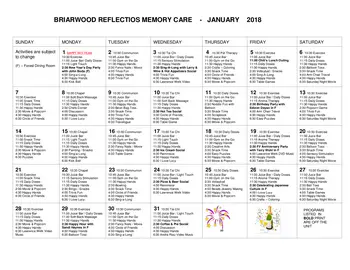 Activity Calendar of Friendship Village of Schaumburg, Assisted Living, Nursing Home, Independent Living, CCRC, Schaumburg, IL 5