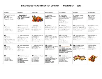 Activity Calendar of Friendship Village of Schaumburg, Assisted Living, Nursing Home, Independent Living, CCRC, Schaumburg, IL 10