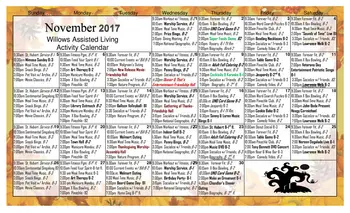 Activity Calendar of Friendship Village of Schaumburg, Assisted Living, Nursing Home, Independent Living, CCRC, Schaumburg, IL 14