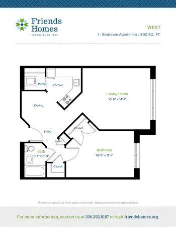 Floorplan of Friends Homes, Assisted Living, Nursing Home, Independent Living, CCRC, Greensboro, NC 13