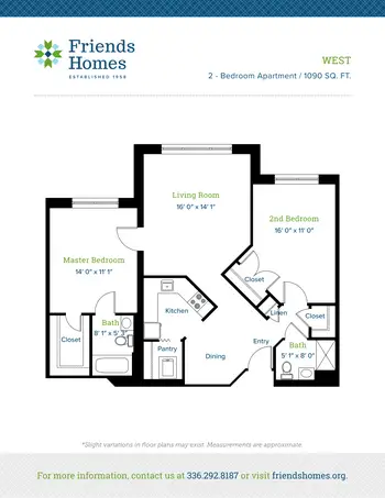 Floorplan of Friends Homes, Assisted Living, Nursing Home, Independent Living, CCRC, Greensboro, NC 14