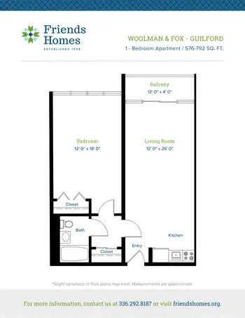 Floorplan of Friends Homes, Assisted Living, Nursing Home, Independent Living, CCRC, Greensboro, NC 16