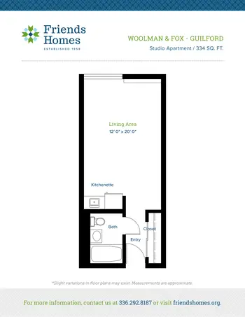 Floorplan of Friends Homes, Assisted Living, Nursing Home, Independent Living, CCRC, Greensboro, NC 18