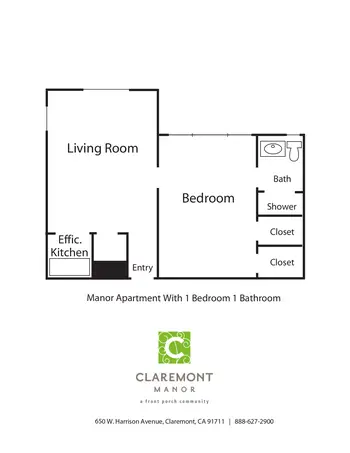Floorplan of Claremont Manor, Assisted Living, Nursing Home, Independent Living, CCRC, Claremont, CA 1