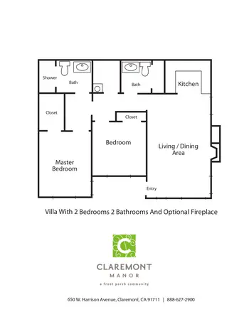 Floorplan of Claremont Manor, Assisted Living, Nursing Home, Independent Living, CCRC, Claremont, CA 3