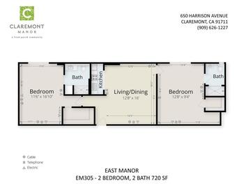 Floorplan of Claremont Manor, Assisted Living, Nursing Home, Independent Living, CCRC, Claremont, CA 5