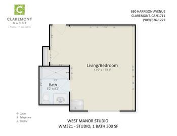 Floorplan of Claremont Manor, Assisted Living, Nursing Home, Independent Living, CCRC, Claremont, CA 7