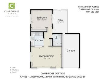 Floorplan of Claremont Manor, Assisted Living, Nursing Home, Independent Living, CCRC, Claremont, CA 6