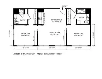 Floorplan of Fredericka Manor, Assisted Living, Nursing Home, Independent Living, CCRC, Chula Vista, CA 6