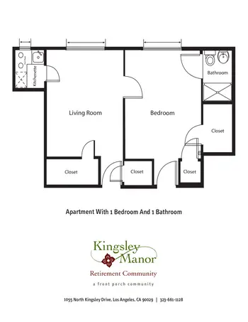 Floorplan of Kingsley Manor, Assisted Living, Nursing Home, Independent Living, CCRC, Los Angeles, CA 1