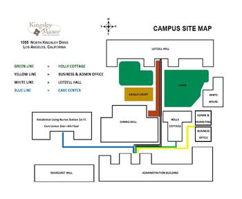 Campus Map of Kingsley Manor, Assisted Living, Nursing Home, Independent Living, CCRC, Los Angeles, CA 1