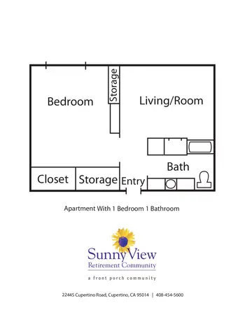 Floorplan of Sunny View, Assisted Living, Nursing Home, Independent Living, CCRC, Cupertino, CA 1