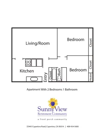 Floorplan of Sunny View, Assisted Living, Nursing Home, Independent Living, CCRC, Cupertino, CA 2