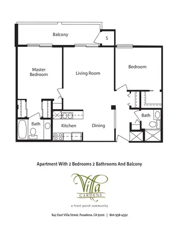 Floorplan of Villa Gardens Health Center, Assisted Living, Nursing Home, Independent Living, CCRC, Pasadena, CA 2