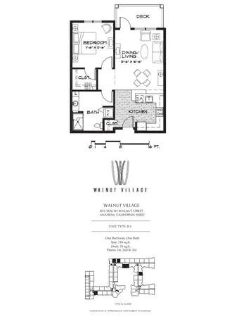 Floorplan of Walnut Village, Assisted Living, Nursing Home, Independent Living, CCRC, Anaheim, CA 1