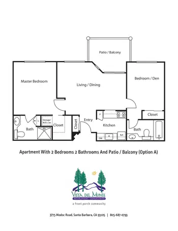 Floorplan of Vista del Monte, Assisted Living, Nursing Home, Independent Living, CCRC, Santa Barbara, CA 4