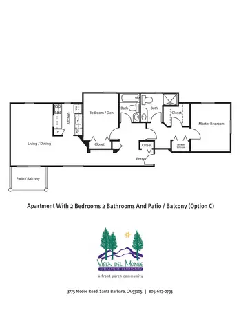 Floorplan of Vista del Monte, Assisted Living, Nursing Home, Independent Living, CCRC, Santa Barbara, CA 6