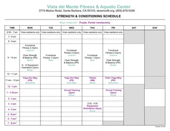 Activity Calendar of Vista del Monte, Assisted Living, Nursing Home, Independent Living, CCRC, Santa Barbara, CA 3
