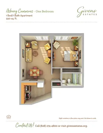 Floorplan of Givens Estates, Assisted Living, Nursing Home, Independent Living, CCRC, Asheville, NC 3