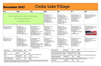 Activity Calendar of Good Samaritan Society Cedar Lake Village, Assisted Living, Nursing Home, Independent Living, CCRC, Olathe, KS 3